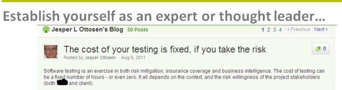 Testing expert